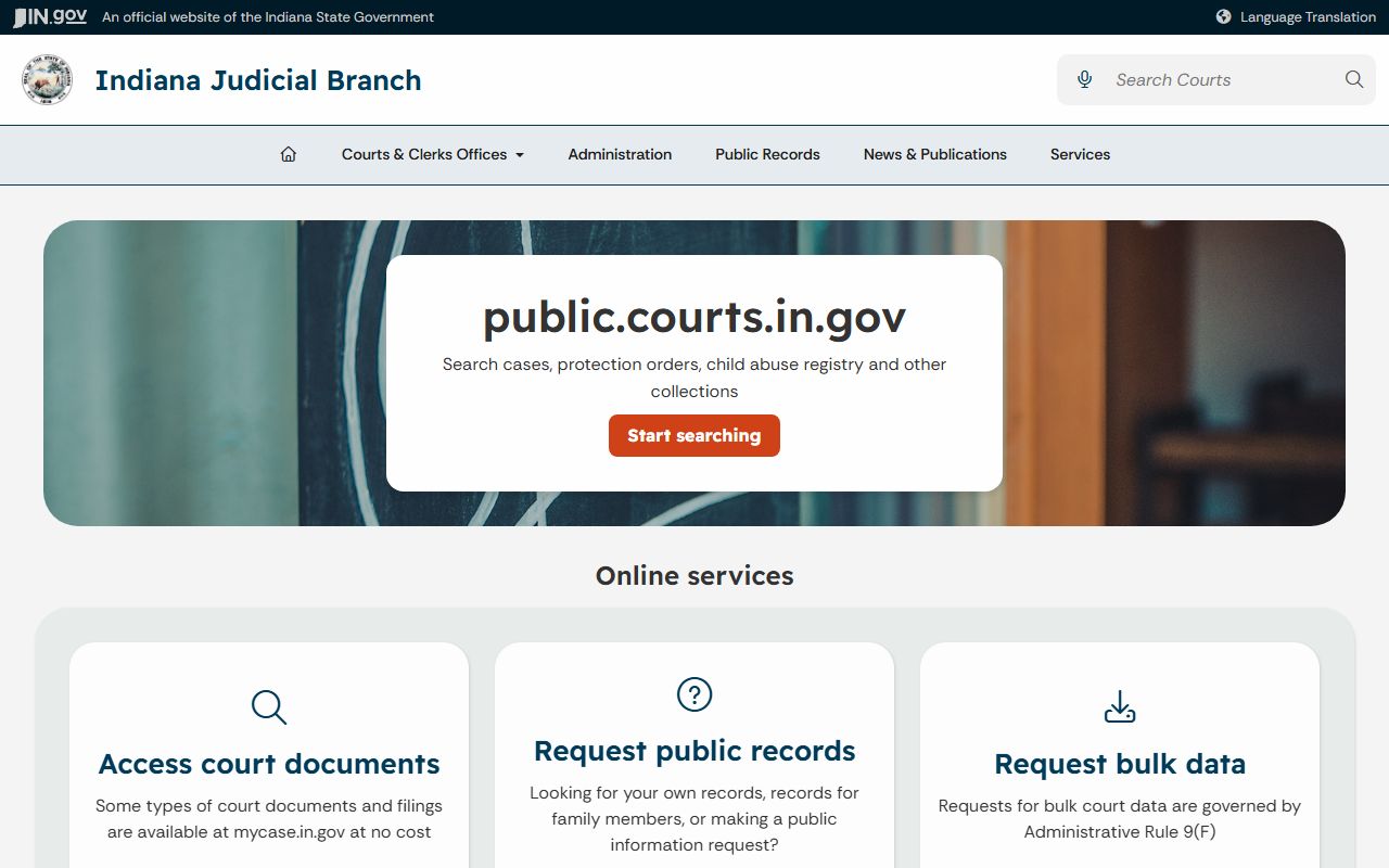 Bartholomew County court records Indiana public records page
