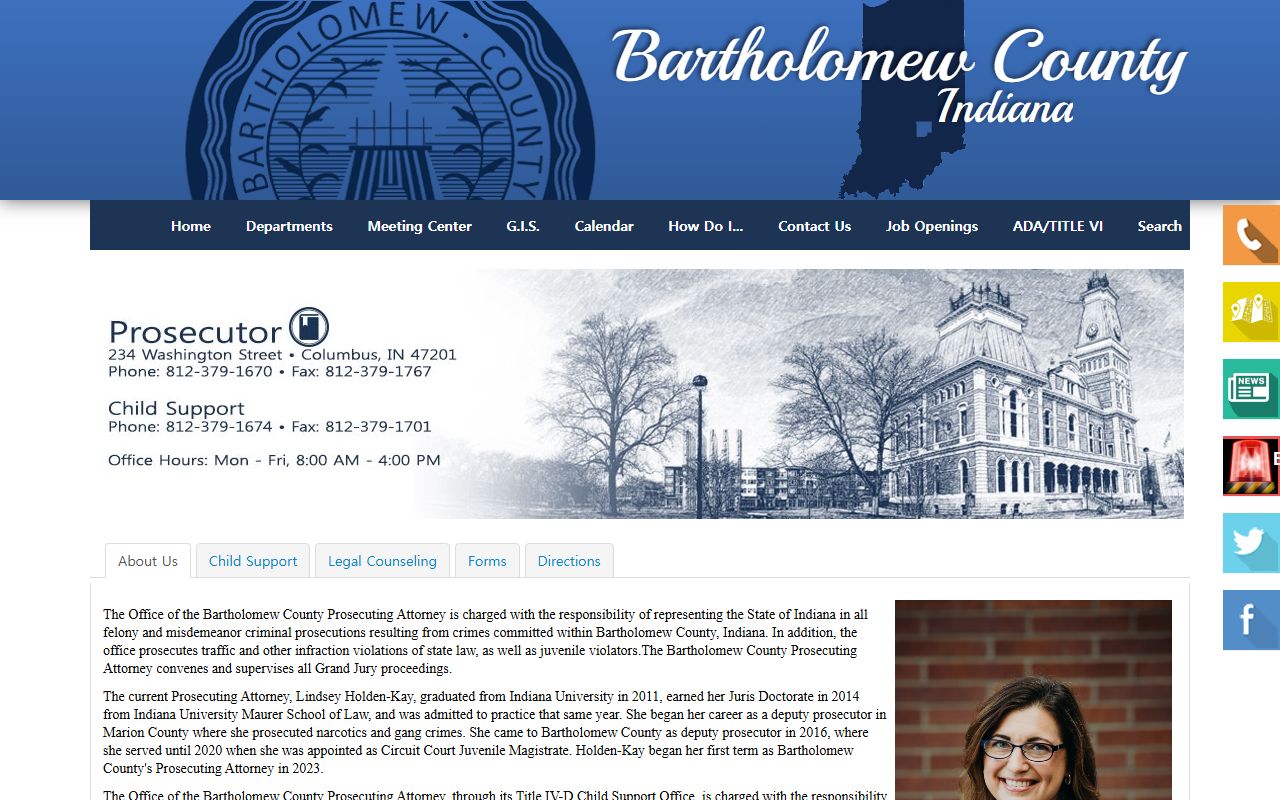 Bartholomew County criminal court records Prosecutor page