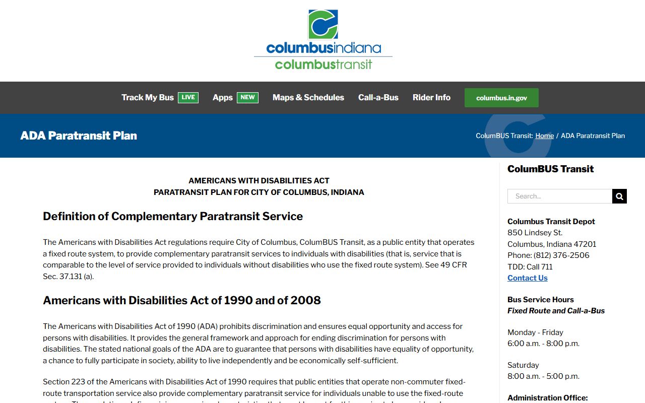 Bartholomew County court records Columbus Transit access information