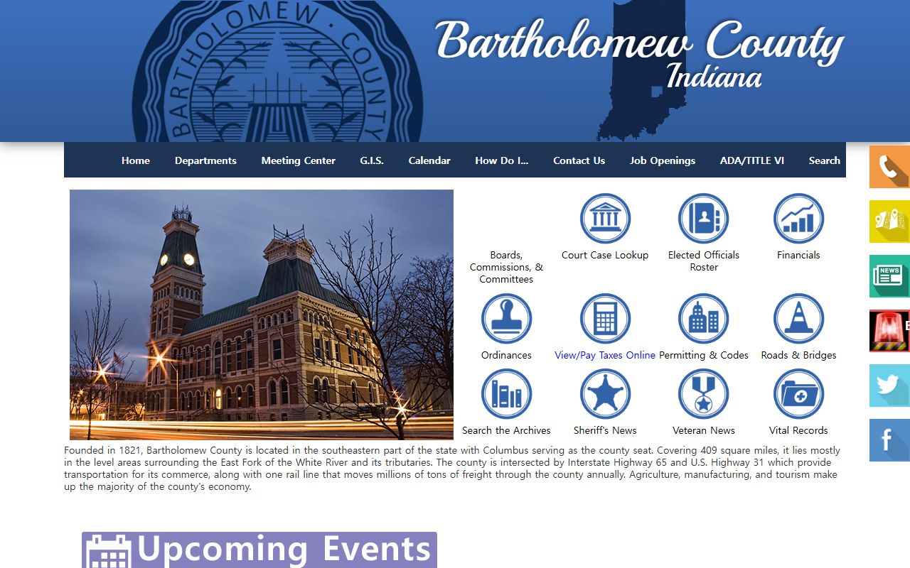 Bartholomew County court records official county homepage