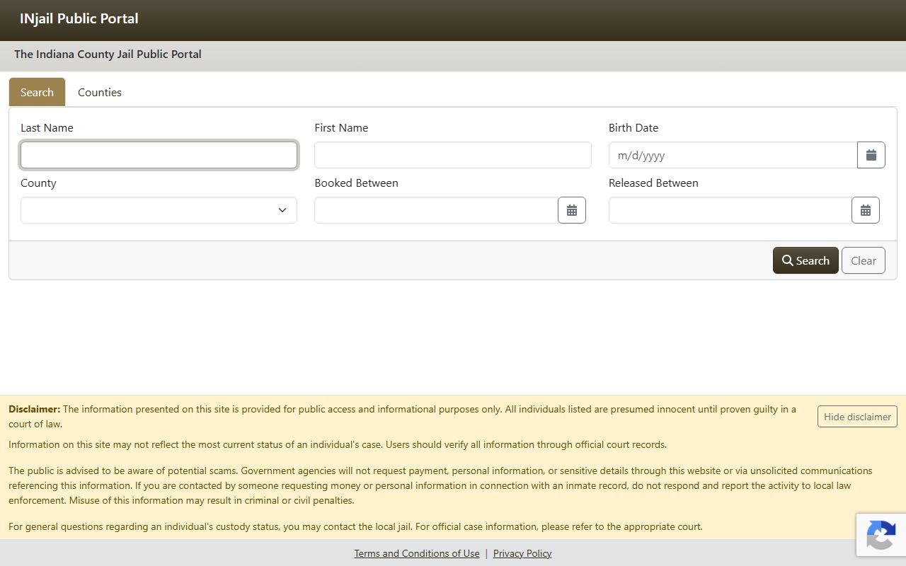 Bartholomew County inmate records INjail public access portal