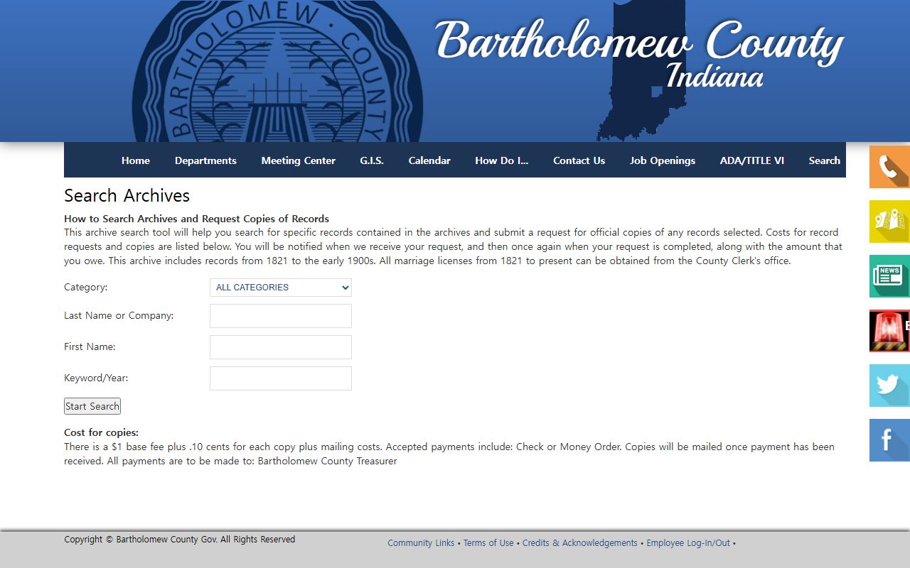 Bartholomew County probate records archives search